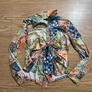 y2k 2000s Boho Chic Shirt Large